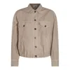 Brunello Cucinelli Linen-blend Denim Jacket In Coloniale