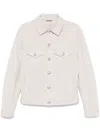 Brunello Cucinelli Beige Denim Jacket With Pockets In Neutral