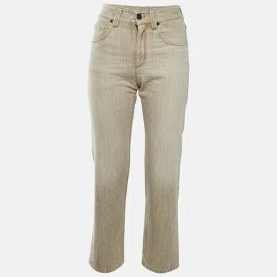 Pre-owned Brunello Cucinelli Beige Denim Relaxed Fit Jeans Xs/waist 26"