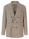 Brunello Cucinelli Beige Diagonal Deconstructed Blazer