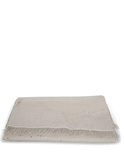 Brunello Cucinelli Beige Diamond Scarf