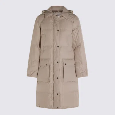 Brunello Cucinelli Quilted Long Length Hooded Jacket In Brown