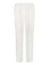 Brunello Cucinelli Beige Elastic Cady Trousers In White