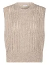 Brunello Cucinelli Cashmere Blend Sequin Embellished Crewneck Knitwear In Neutral