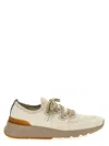 Brunello Cucinelli Knitted Sneakers In Beige