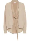 Brunello Cucinelli Cardigan With Multilayer In Beige
