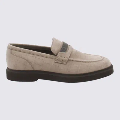 BRUNELLO CUCINELLI BEIGE LEATHER LOAFERS