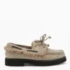Brunello Cucinelli Luxe Fur Trim Loafers With Suede Finish In Neutral