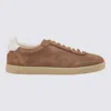 Brunello Cucinelli Leather-trimmed Suede Sneakers In Nude