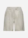 Brunello Cucinelli Beige Linen Bermuda Shorts