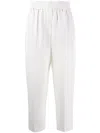 Brunello Cucinelli Women Viscose And Linen Fluid Twill Baggy Pull-on Pants In Beige