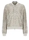 Brunello Cucinelli Long Sleeve Casual Jacket In Neutrals