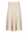 Brunello Cucinelli Beige Linen Cashmere Silk Skirt