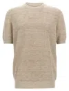 Brunello Cucinelli Beige Linen Cotton Sweater