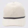 Brunello Cucinelli Panelled Linen Baseball Cap With Curved Brim In Neutral
