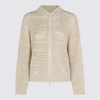 Brunello Cucinelli Beige Linen Knitwear In Neutral