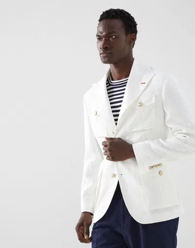 Brunello Cucinelli Corduroy Jacket In Neutral