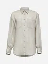Brunello Cucinelli Beige Linen Monili Shirt