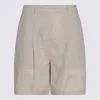 Brunello Cucinelli Beige Linen Short In Iuta