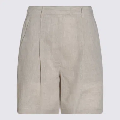Brunello Cucinelli Beige Linen Short In Iuta