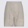 Brunello Cucinelli Beige Linen Short In Iuta