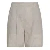 Brunello Cucinelli Beige Linen Short In Iuta