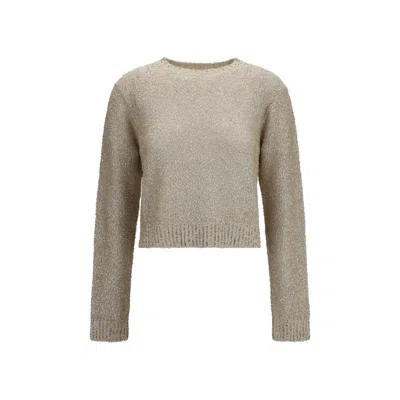 Brunello Cucinelli Beige Linen Sweatshirt In Gray