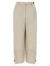 Brunello Cucinelli Linen Trousers With Belt Loops And Pockets In Beige