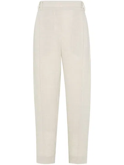 BRUNELLO CUCINELLI BEIGE LINEN TROUSERS