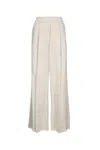 Brunello Cucinelli Fluid Linen Twill Double Pleat Wide Leg Trouser