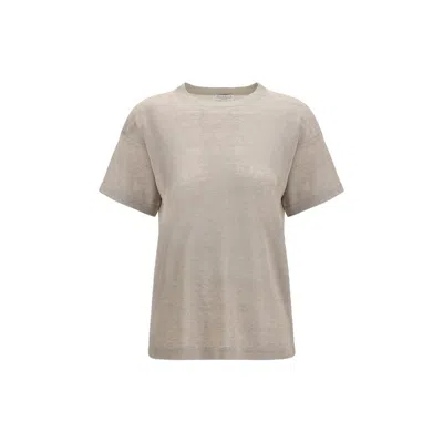 Brunello Cucinelli Crewneck Short-sleeve T-shirt In Neutral