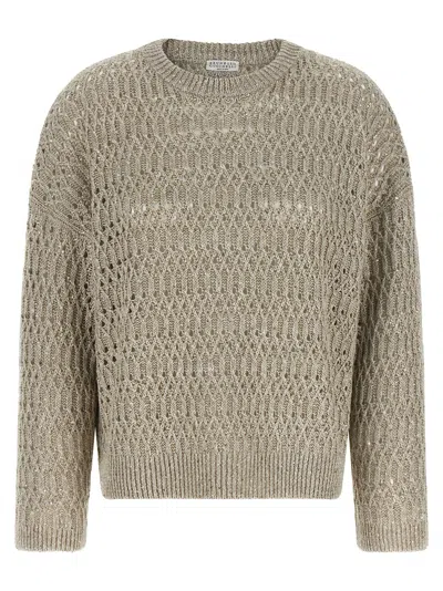 BRUNELLO CUCINELLI BRUNELLO CUCINELLI BEIGE LINEN WOMEN'S CARDIGAN