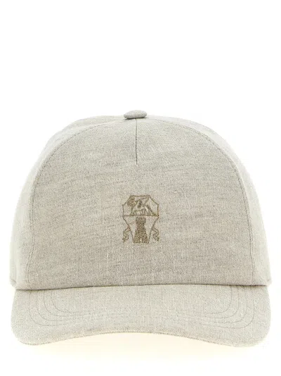 Brunello Cucinelli Beige Logo Baseball Cap