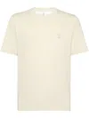 Brunello Cucinelli Logo Printed Crewneck T-shirt In Multicolor