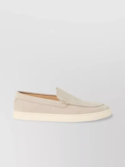 Brunello Cucinelli Beige Low-top Sneakers Stitched Hem In Neutral