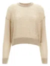 Brunello Cucinelli Sequin Sweater Sweaters And Cardigans In Beige