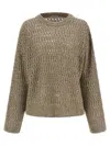 Brunello Cucinelli Micro Sequin Sweater Sweaters And Cardigans Beige In Beige