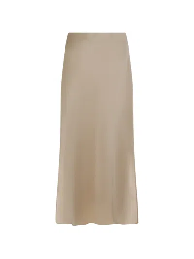 Brunello Cucinelli Beige Midi Skirt In Neutral