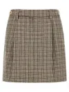 Brunello Cucinelli Checked Virgin Wool Flannel Miniskirt In Neutral