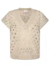 Brunello Cucinelli V-neck Open-knit Vest In Neutral