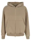Brunello Cucinelli Hooded Kangaroo Pocket Top With Ribbed Cuffs In Brown