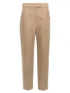 Brunello Cucinelli Cotton Trousers With Pockets And Belt Loops In Beige