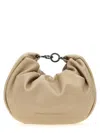 Brunello Cucinelli Brioche Hobo Bag In Soft Leather With Precious Chain In Beige