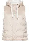 Brunello Cucinelli Hooded Sleeveless Waistcoat In Beige