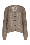 Brunello Cucinelli Beige Open-knit Cardigan