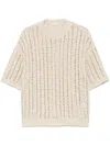 Brunello Cucinelli Sequin-embellished T-shirt In Beige