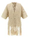 Brunello Cucinelli Brunello Cucinell Opera Dazzling Macrame Cardigan In Beige