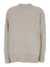 Brunello Cucinelli Oversized Sweater With Ribbed Trim In Cashmere Woman In Beige