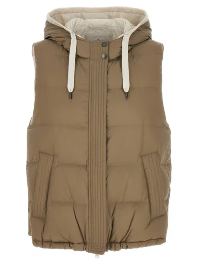 BRUNELLO CUCINELLI BEIGE PADDED VEST