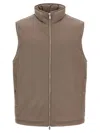 Brunello Cucinelli Quilted High Collar Sleeveless Vest In Brown